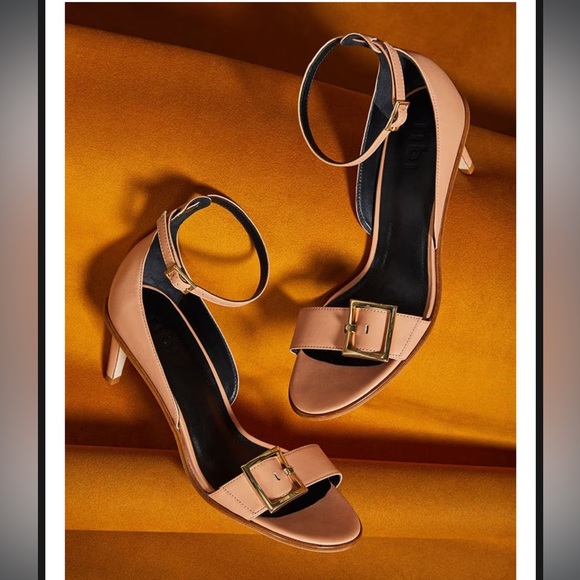 ๐ค๐ค Tibi Ilana Leather Stiletto Sandals - Sz 35.5 - Neutral Heel ๐ค๐ค - Picture 15 of 15